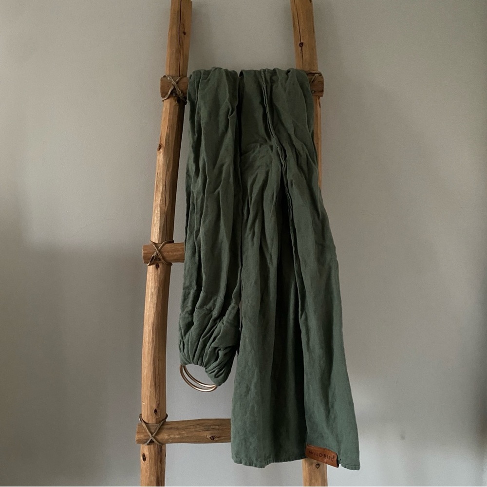 Wildbird Earthy Green Linen Ring Sling (Long Length)